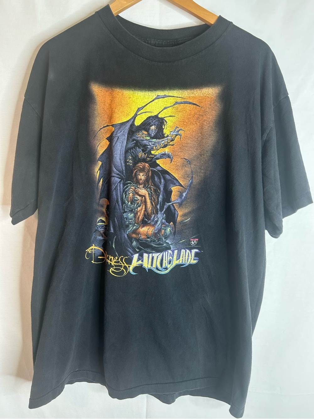Fashion Vicim Vintage 1997 Graphic The Darkness Witchblade Comic T-Shirt XL